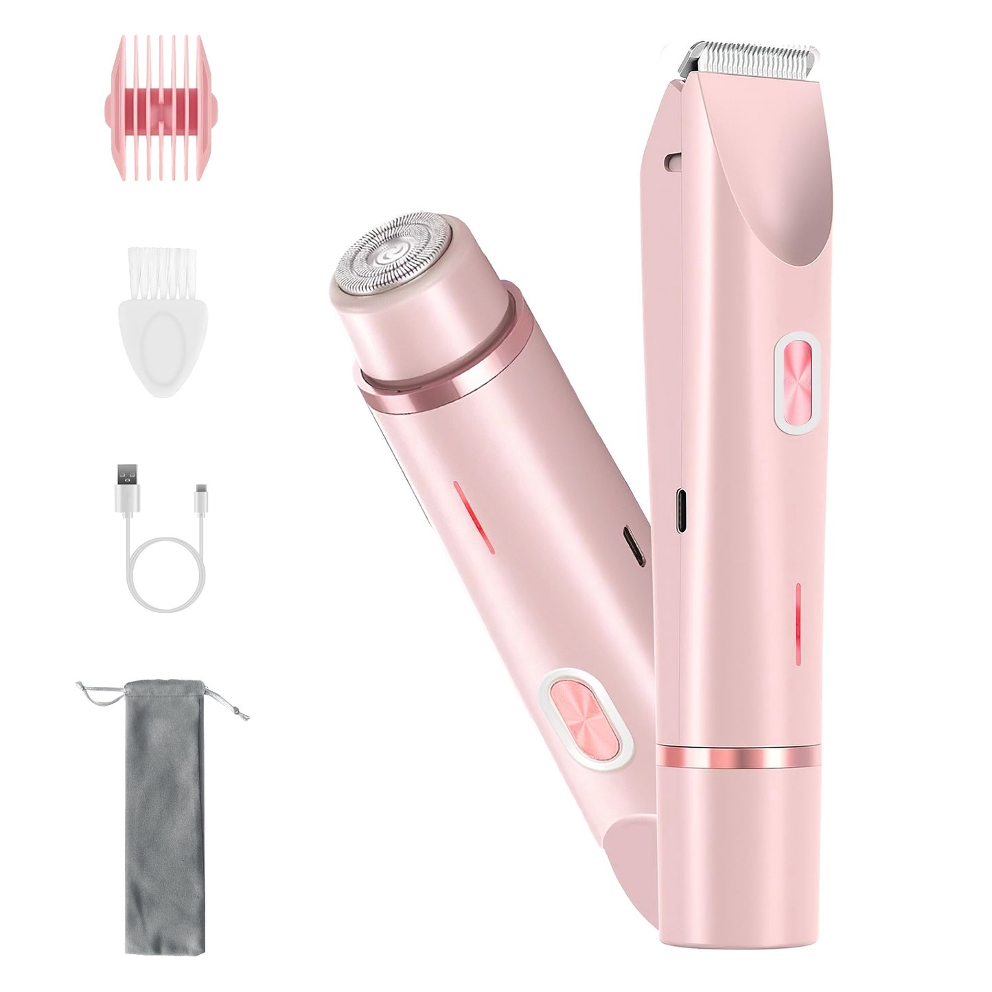 2-in-1 Women’s Waterproof Bikini & Body Trimmer – Dual Head, Cordless, Wet & Dry Use