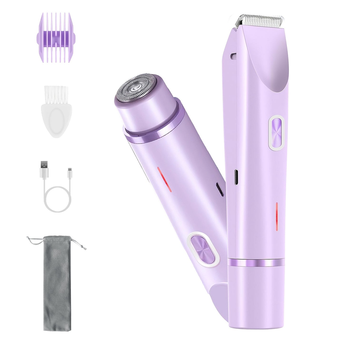 2-in-1 Women’s Waterproof Bikini & Body Trimmer – Dual Head, Cordless, Wet & Dry Use